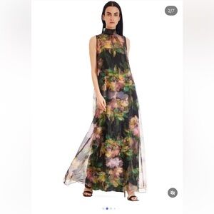 Julia Jordan Tie Neck Organza Cocktail Dress